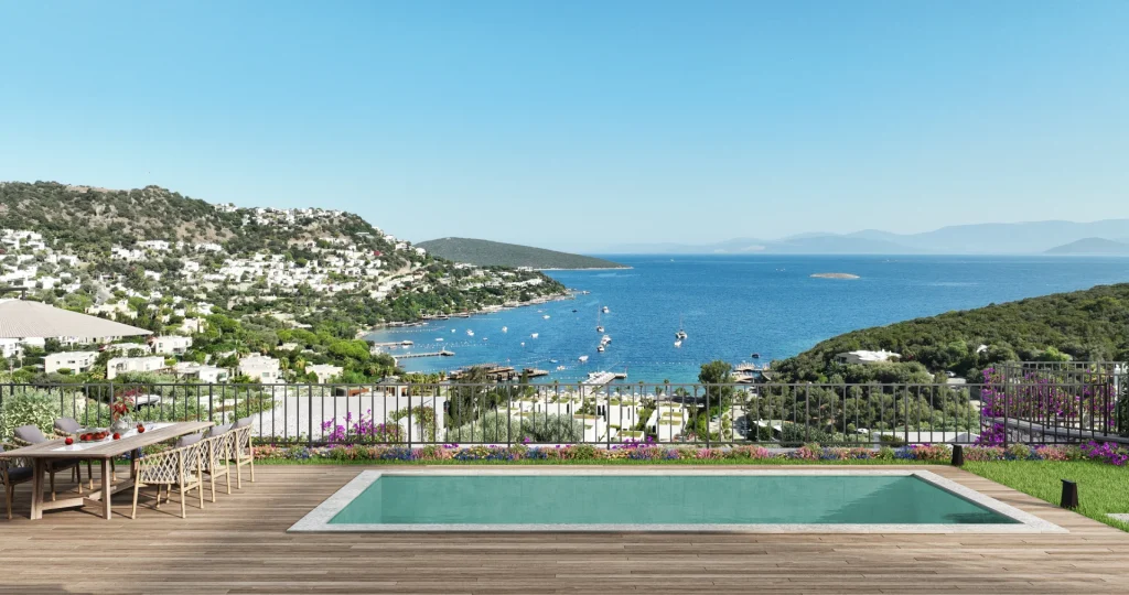 Hebil Koyu Bodrum satılık villa manzarası ve doğal çevresi